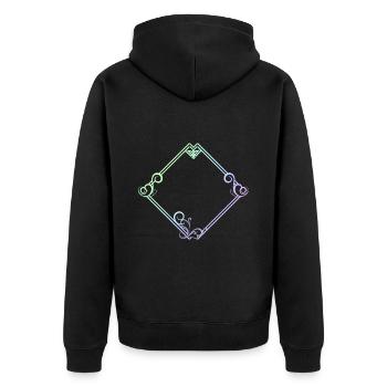 Cadres ornementaux colorés - Veste à capuche bio Premium Unisexe - noir - Dos - Nico (187cm)