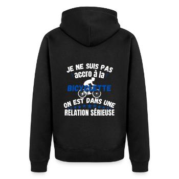 JE NE SUIS PAS ACCRO A LA BICYCLETTE - Veste à capuche bio Premium Unisexe - noir - Dos - Nico (187cm)