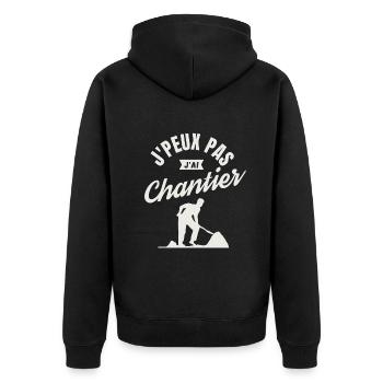 J'peux pas j'ai chantier - Veste à capuche bio Premium Unisexe - noir - Dos - Nico (187cm)