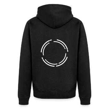 Kreisförmiger Rahmen Balken Hintergrund - Unisex Premium Bio Zip Hoodie - Schwarz - Hinten - Nico (187cm)
