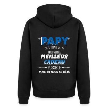 Papy Nous Sommes Ton Meilleur Cadeau - Veste à capuche bio Premium Unisexe - noir - Dos - Nico (187cm)