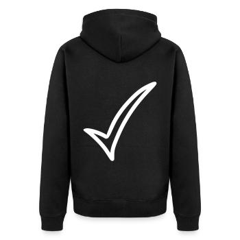 Hook Emoji Sketch Drawing White - Unisex Premium Organic Zip Hoodie - black - Back - Nico (187cm)