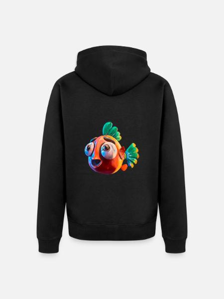 Shocking goldfish - Unisex Premium Organic Zip Hoodie - black