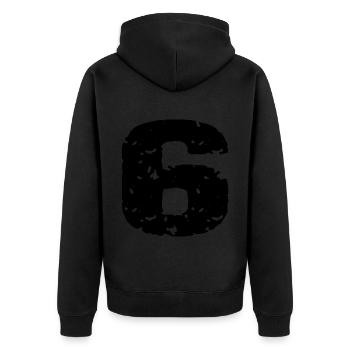 Maillot 6 numéros - Veste à capuche bio Premium Unisexe - noir - Dos - Nico (187cm)