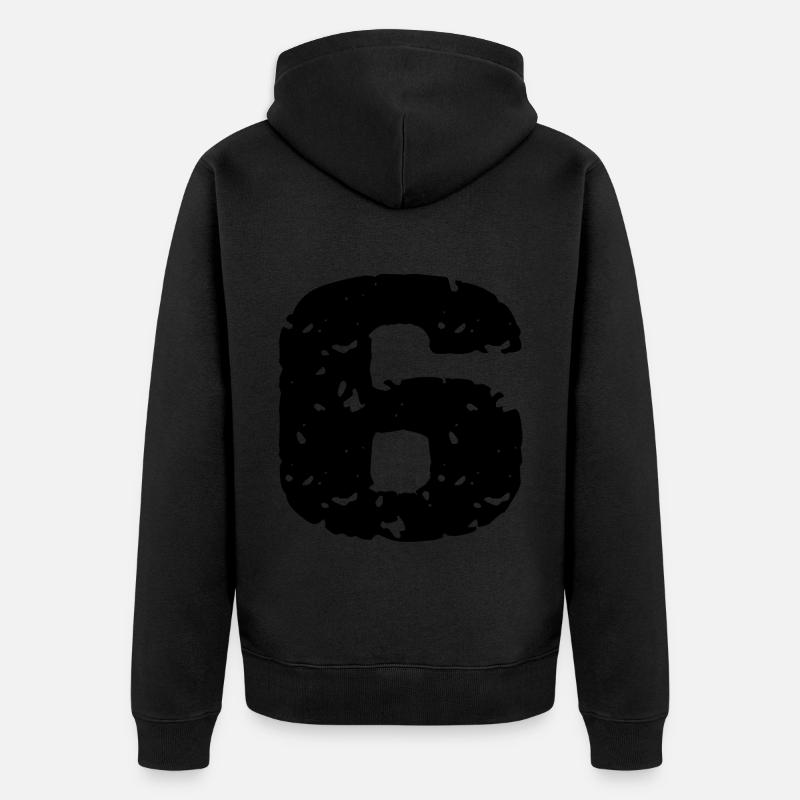 Maillot 6 numéros - Veste à capuche bio Premium Unisexe - noir
