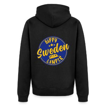 Happy Sweden Camper Caravan Caravan - Unisex Premium Organic Zip Hoodie - black - Back - Nico (187cm)