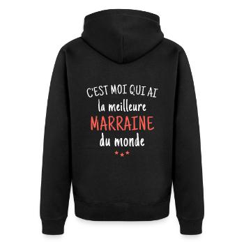 C est Moi Qui Ai La Meilleure Marraine du Monde - Veste à capuche bio Premium Unisexe - noir - Dos - Nico (187cm)