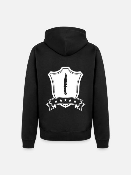 Messer Wappen - Unisex Premium Bio Zip Hoodie - Schwarz