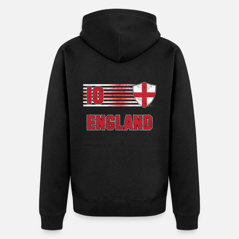 Équipe d’Angleterre de football - Veste à capuche bio Premium Unisexe - noir