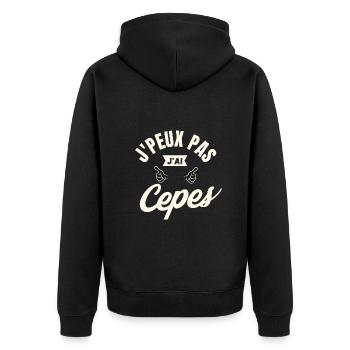 j peux pas j ai Cepes - Veste à capuche bio Premium Unisexe - noir - Dos - Nico (187cm)