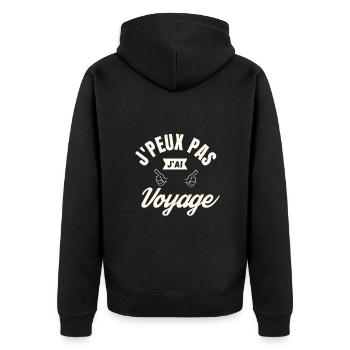 J peux pas j ai Voyage - Veste à capuche bio Premium Unisexe - noir - Dos - Nico (187cm)