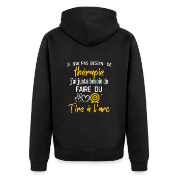 Thérapie Tire à l arc - Veste à capuche bio Premium Unisexe - noir - Dos - Nico (187cm)