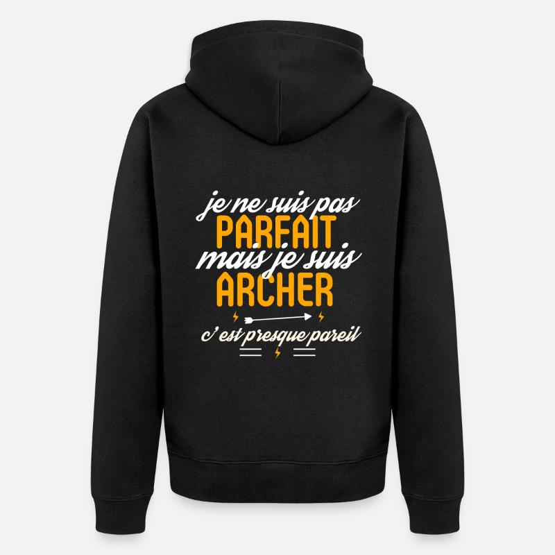 Pas parfait mais Archer - Veste à capuche bio Premium Unisexe - noir
