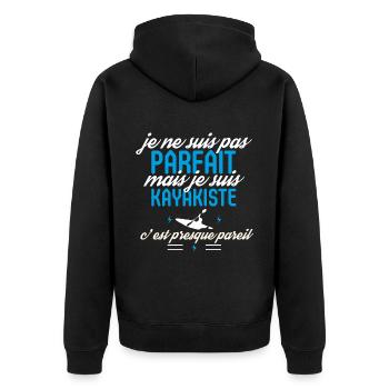 Pas parfait mais je suis kayakiste - Veste à capuche bio Premium Unisexe - noir - Dos - Nico (187cm)
