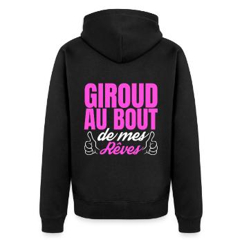 Giroud au bout de mes rêves - Veste à capuche bio Premium Unisexe - noir - Dos - Nico (187cm)