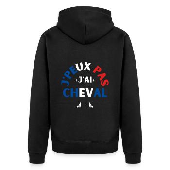 J Peux Pas J Ai Cheval - Veste à capuche bio Premium Unisexe - noir - Dos - Nico (187cm)