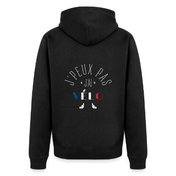 J Peux Pas J Ai Vélo - Veste à capuche bio Premium Unisexe - noir - Dos - Nico (187cm)