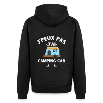 J Peux Pas J AI Camping Car - Veste à capuche bio Premium Unisexe - noir - Dos - Nico (187cm)