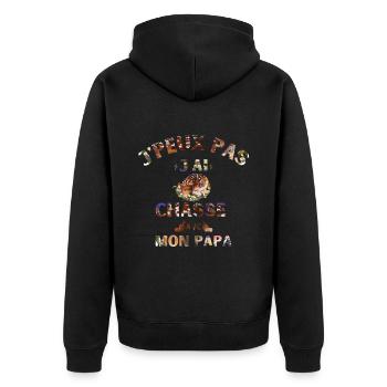 j peux pas j ai chasse avec mon papa - Veste à capuche bio Premium Unisexe - noir - Dos - Nico (187cm)