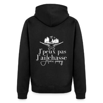 J'Peux Pas J'ai Chasse avec mon Papy - Veste à capuche bio Premium Unisexe - noir - Dos - Nico (187cm)
