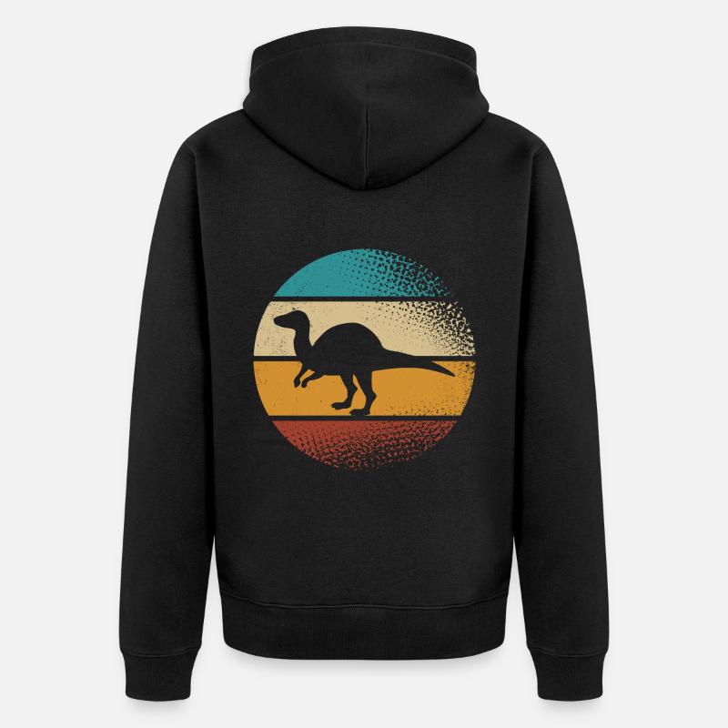 Dino Dinosaures - Veste à capuche bio Premium Unisexe - noir