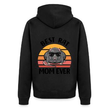 Rats - Unisex Premium Organic Zip Hoodie - black - Back - Nico (187cm)