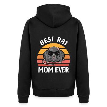 Ratten Geschenke für Frauen | Ratte Haustier Tiere - Unisex Premium Bio Zip Hoodie - Schwarz - Hinten - Nico (187cm)