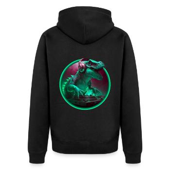 Dino DJ Musicien Kids Party Chemise cadeau - Veste à capuche bio Premium Unisexe - noir - Dos - Nico (187cm)