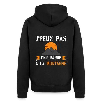 J'peux pas j'me barre à la montagne - Veste à capuche bio Premium Unisexe - noir - Dos - Nico (187cm)