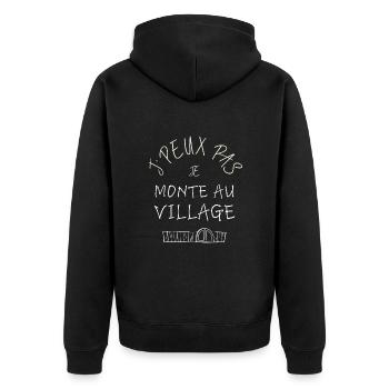 J'peux pas je monte au village - Veste à capuche bio Premium Unisexe - noir - Dos - Nico (187cm)