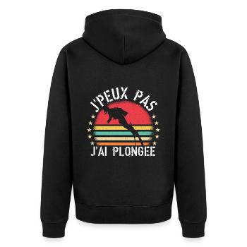 J Peux Pas J Ai Plongée cadeau vintage - Veste à capuche bio Premium Unisexe - noir - Dos - Nico (187cm)