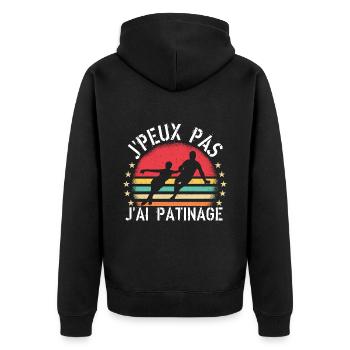 J Peux Pas J Ai Patinage cadeau vintag - Veste à capuche bio Premium Unisexe - noir - Dos - Nico (187cm)