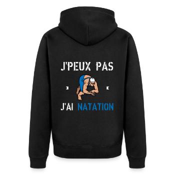 J'Peux Pas J'Ai natation - Veste à capuche bio Premium Unisexe - noir - Dos - Nico (187cm)