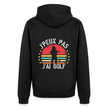 J Peux Pas J Ai Golf cadeau vintage - Veste à capuche bio Premium Unisexe - noir - Dos - Nico (187cm)