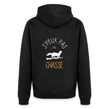 J'Peux Pas J'Ai Chasse - Veste à capuche bio Premium Unisexe - noir - Dos - Nico (187cm)