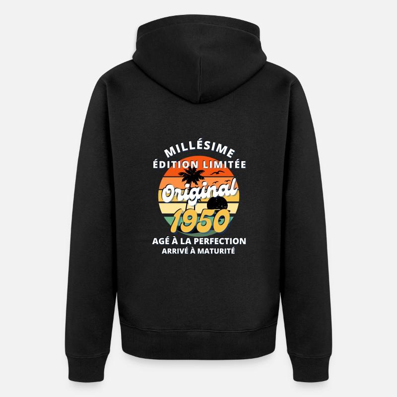 Millésime 1950 Original cadeau - Veste à capuche bio Premium Unisexe - noir