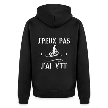 J'Peux Pas J'Ai VTT - Veste à capuche bio Premium Unisexe - noir - Dos - Nico (187cm)