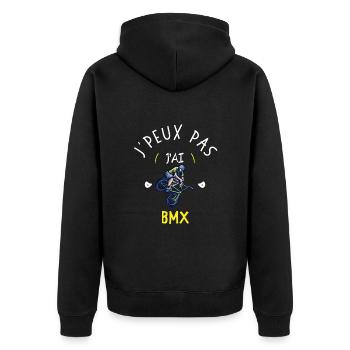 Je peux pas j'ai bmx - Veste à capuche bio Premium Unisexe - noir - Dos - Nico (187cm)