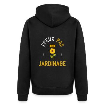 J Peux pas J ai jardinage - Veste à capuche bio Premium Unisexe - noir - Dos - Nico (187cm)