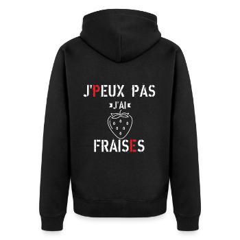 J Peux Pas J ai Fraises - Veste à capuche bio Premium Unisexe - noir - Dos - Nico (187cm)