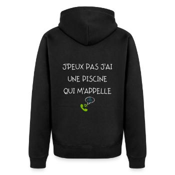 J peux pas j ai une piscine qui m appelle - Veste à capuche bio Premium Unisexe - noir - Dos - Nico (187cm)