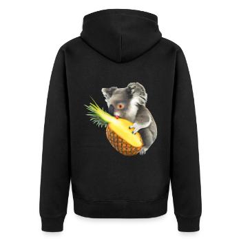 Koala et ananas - Veste à capuche bio Premium Unisexe - noir - Dos - Nico (187cm)