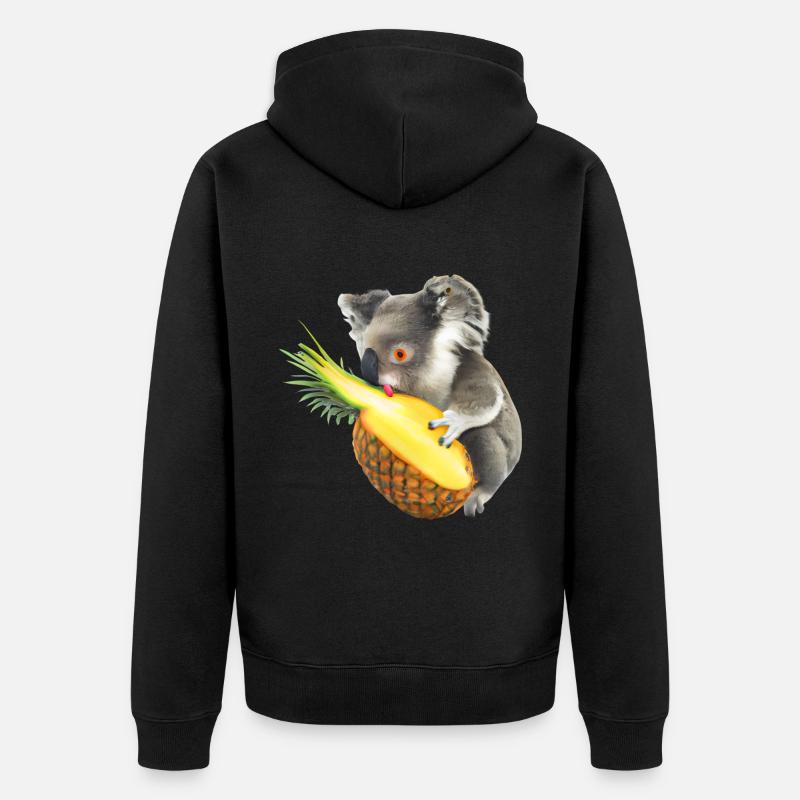 Koala et ananas - Veste à capuche bio Premium Unisexe - noir