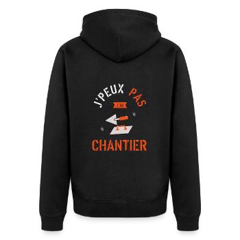 J peux pas j ai chantier - Veste à capuche bio Premium Unisexe - noir - Dos - Nico (187cm)