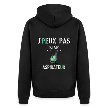 J Peux Pas J Ai Aspirateur - Veste à capuche bio Premium Unisexe - noir - Dos - Nico (187cm)