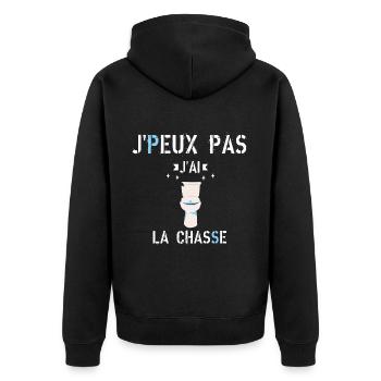 J Peux pas J Ai La Chasse - Veste à capuche bio Premium Unisexe - noir - Dos - Nico (187cm)