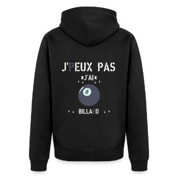 J Peux Pas J ai Billard - Veste à capuche bio Premium Unisexe - noir - Dos - Nico (187cm)
