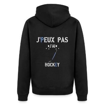 J Peux Pas J Ai Hockey - Veste à capuche bio Premium Unisexe - noir - Dos - Nico (187cm)