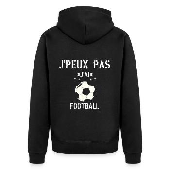 J Peux Pas J Ai Football - Veste à capuche bio Premium Unisexe - noir - Dos - Nico (187cm)