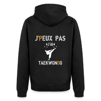 J Peux Pas J Ai Taekwondo - Veste à capuche bio Premium Unisexe - noir - Dos - Nico (187cm)